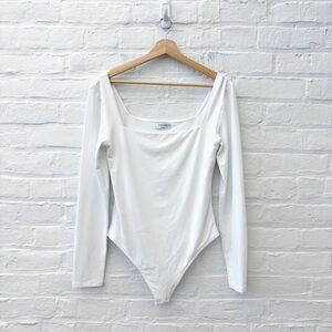 Babaton‎ || Contour Squareneck Longsleeve Bodysuit White Large